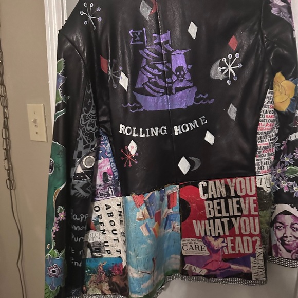 Xl hand painted leather jacket - Picture 2 of 2
